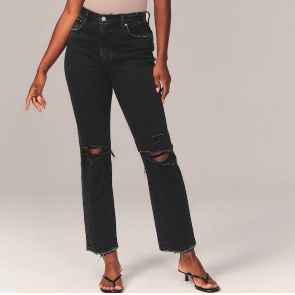 Abercrombie Ankle Straight Ultra High Rise Jeans